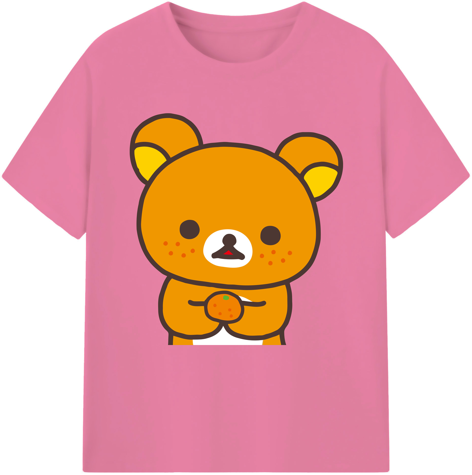 （画像用） リラックマ リラックマ キイロイトリ Rilakkuma Korilakkuma Kiiroitori 綿100％半袖Tシャツ（フロントプリント）